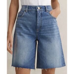 ME+EM Blue Denim Longline Jean Shorts
